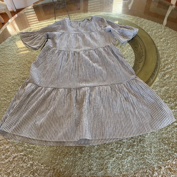 Tamnoon Bell Sleeve Dresses Lot of 2 Gingham and Striped Cotton Blend S Babydoll - Picture 11 of 16